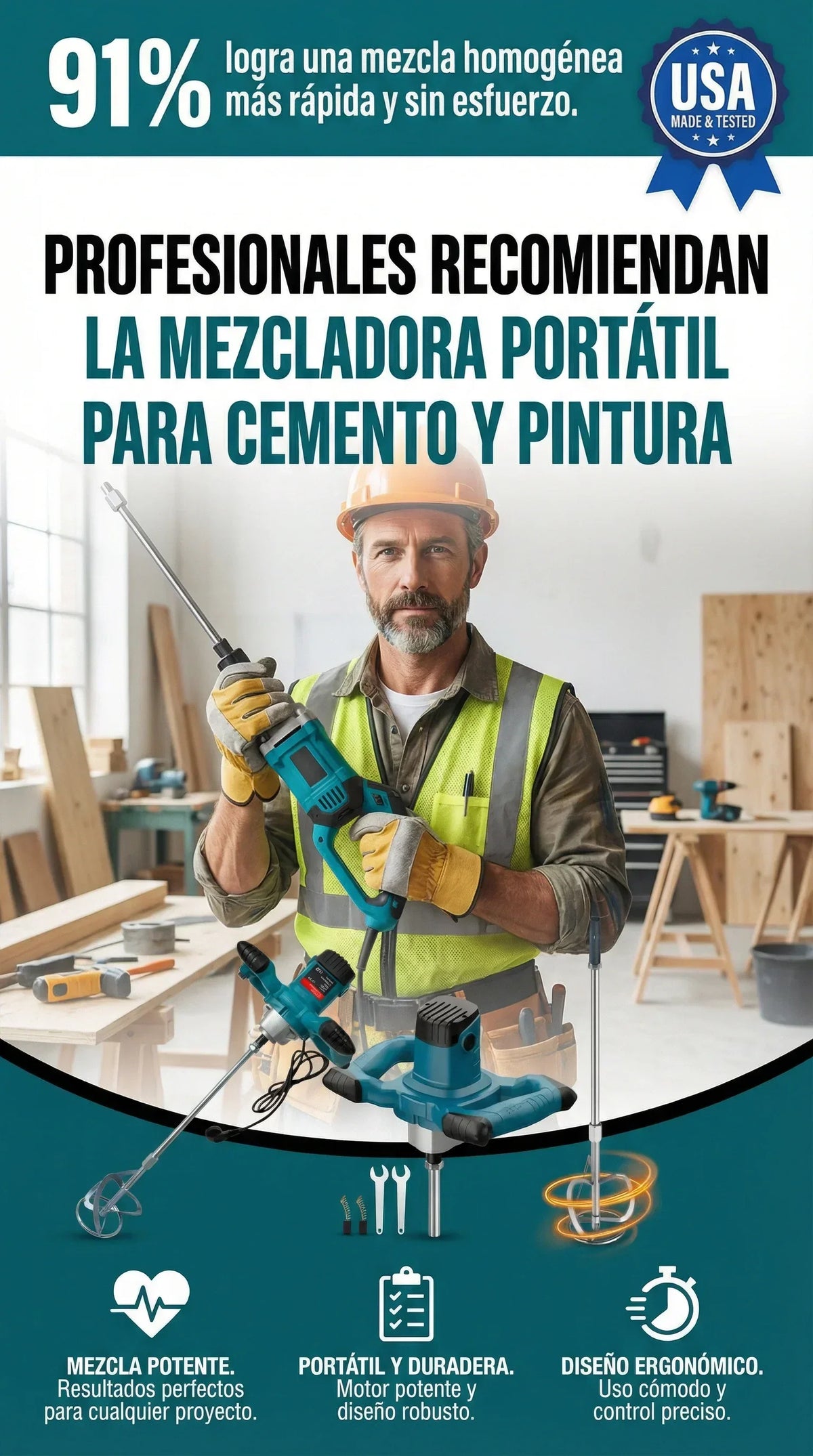 Mezcladora de Cemento y Pintura Makita
