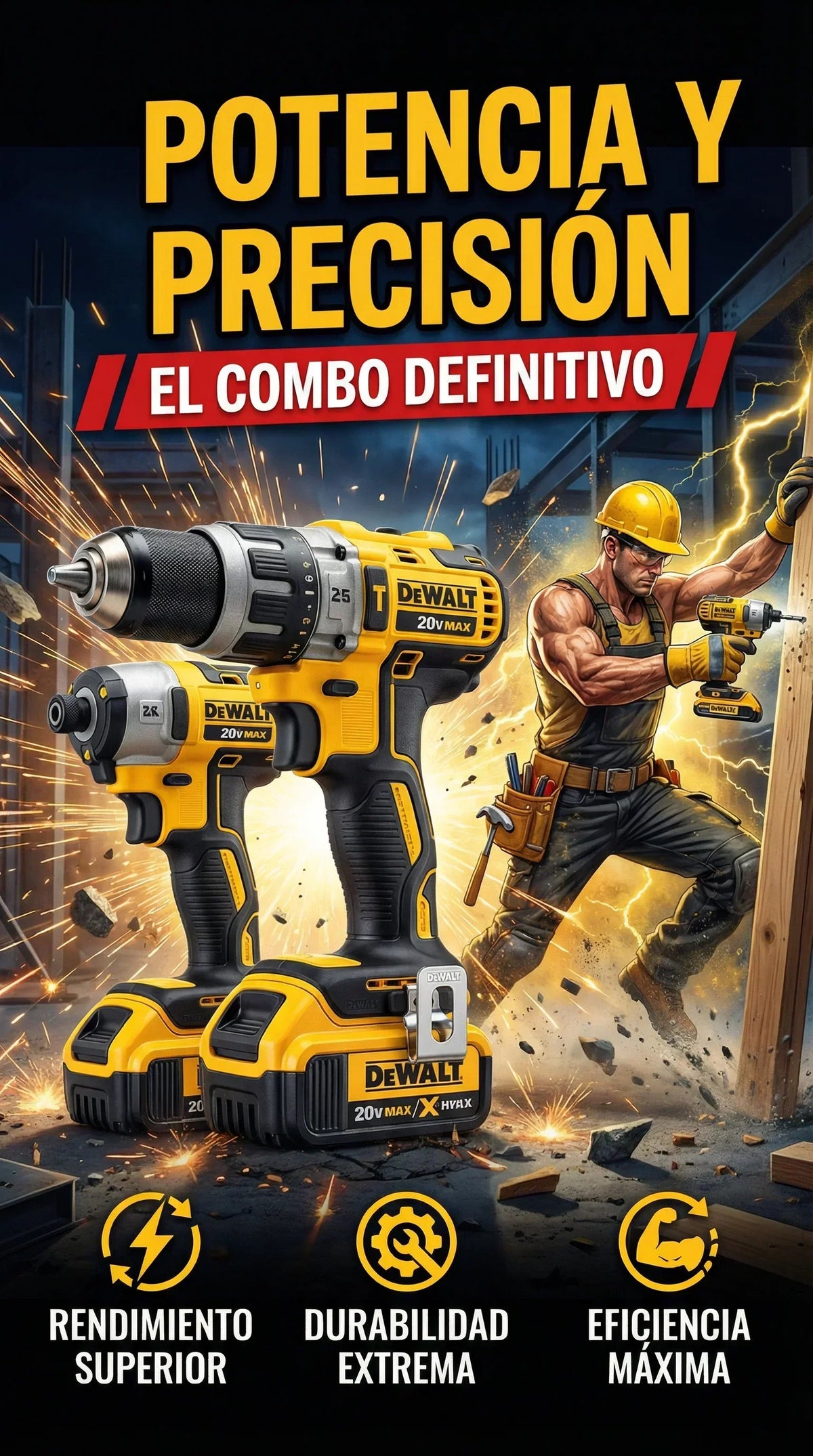 Kit DeWalt: Taladro + Pistola de Impacto